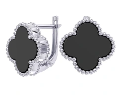 Серьги из серебра с агатом