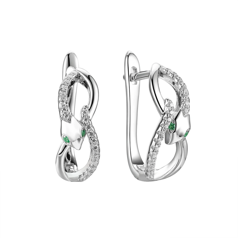 Серьги из серебра с фианитами