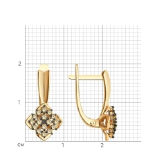 Серьги из красного золота с бриллиантами