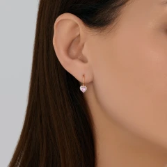 Серьги из красного золота с фианитами