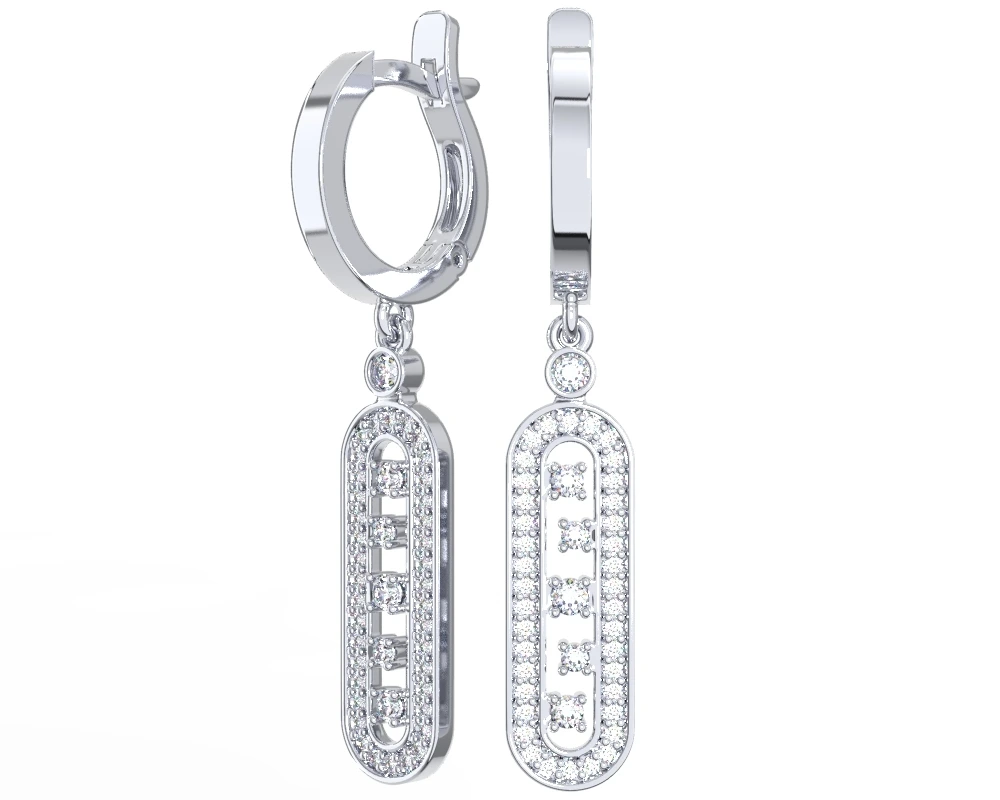 Серьги из серебра с фианитами