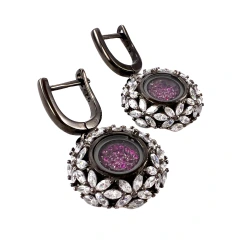 Серьги из серебра с цирконом