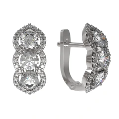 Серьги из серебра с фианитами