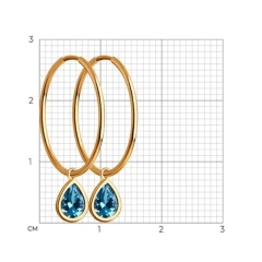 Серьги из красного золота с топазами