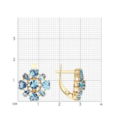 Серьги из красного золота с топазами