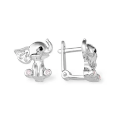 Серьги из серебра с фианитами