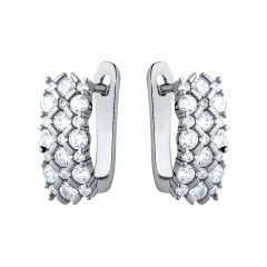 Серьги из серебра с фианитами