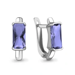 Серьги из серебра с нанотанзанитами