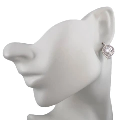 Серьги из серебра с фианитами