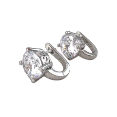 Серьги из серебра с фианитами