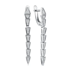 Серьги из серебра с фианитами