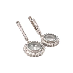 Серьги из серебра с цирконом и стеклом