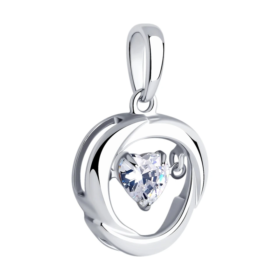 Подвеска из серебра с фианитом SWAROVSKI