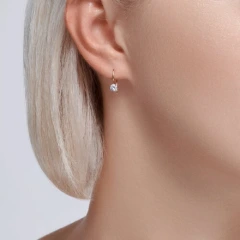 Серьги из красного золота 585 пробы с фианитами