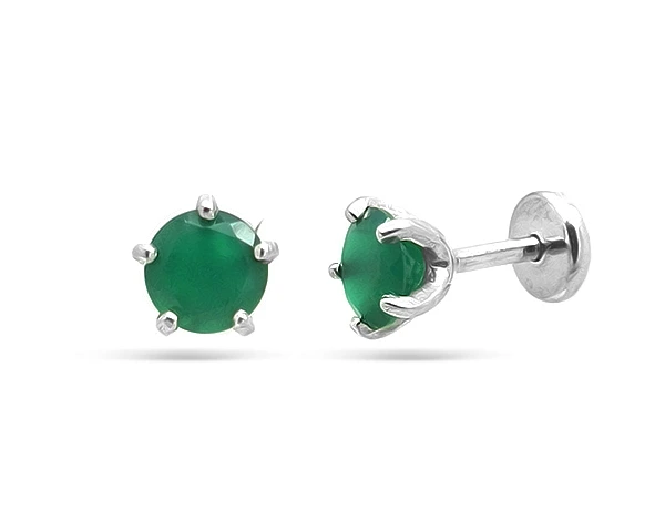 Серьги из серебра с агатами