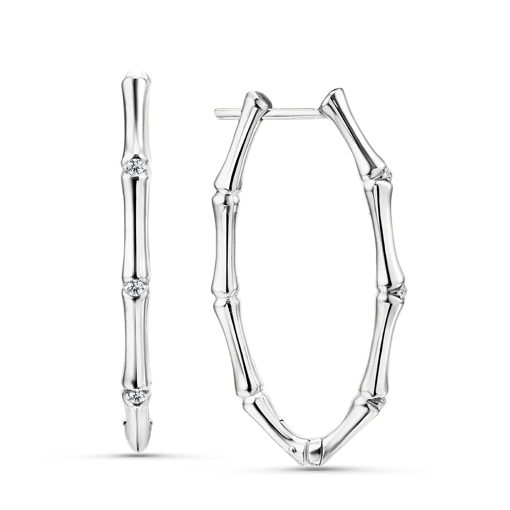 Серьги из серебра с фианитами