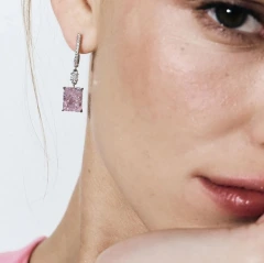 Серьги из серебра с фианитами