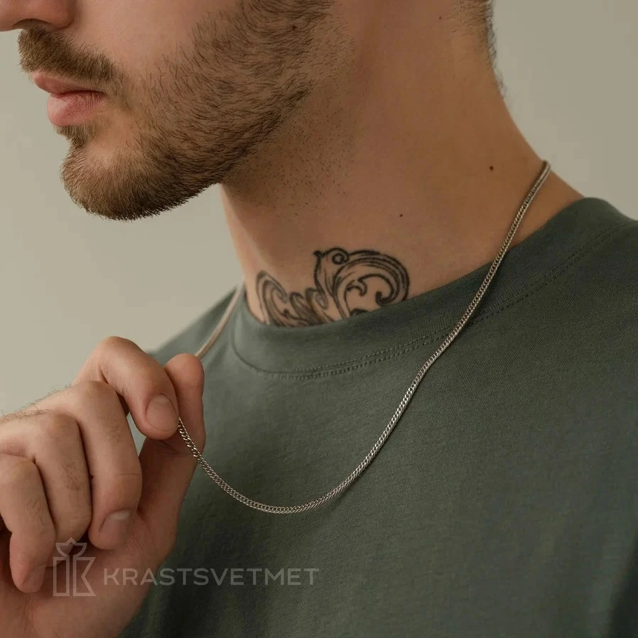 Цепь из серебра 925, плетение «Панцирь»