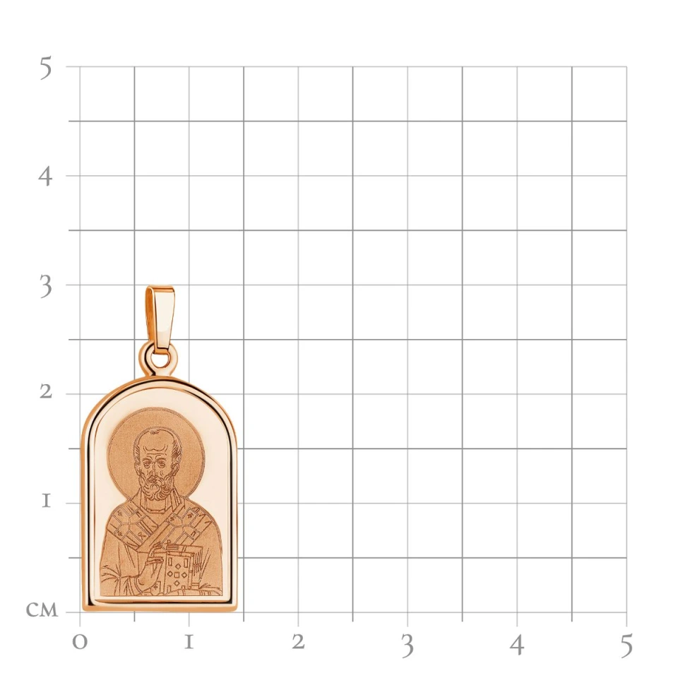 Иконка из красного золота «Николай Чудотворец»