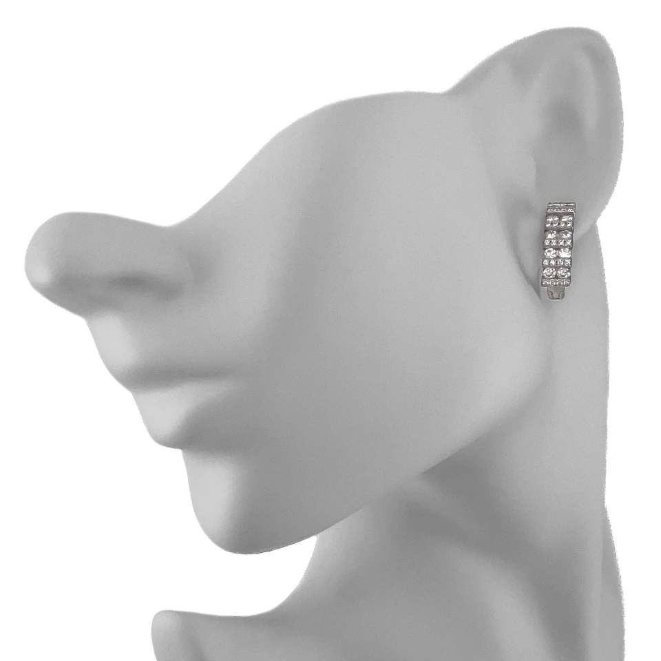 Серьги из серебра с фианитами