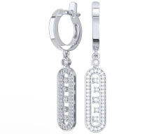 Серьги из серебра с фианитами
