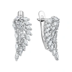 Серьги из серебра с фианитами