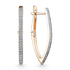 Серьги из красного золота с фианитами