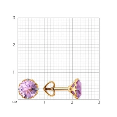 Серьги из красного золота с аметистами