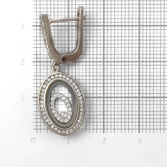 Серьги из серебра с цирконом и стеклом