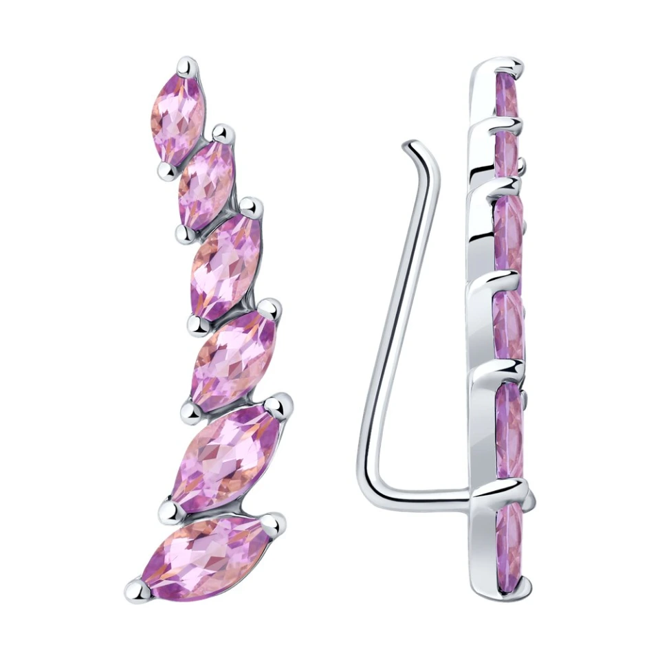 Серьги из серебра с аметистом