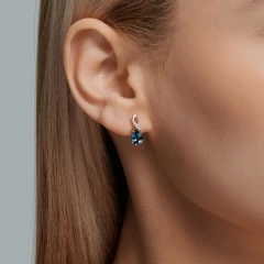 Серьги из красного золота с топазами и фианитами