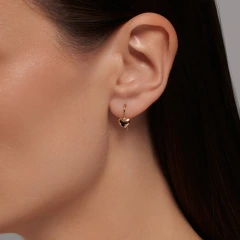 Серьги «Сердечки» из красного золота 585 пробы