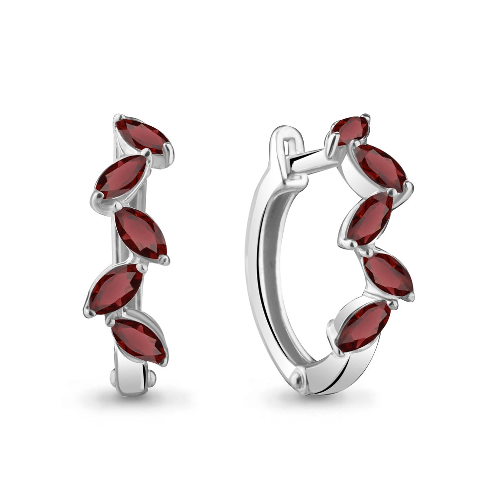 Серьги из серебра с гранатом