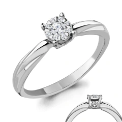 Кольцо из белого золота с бриллиантами
