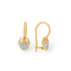 Серьги из красного золота 585 пробы с фианитами