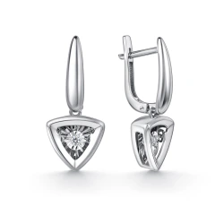 Серьги из белого золота с танцующими бриллиантами