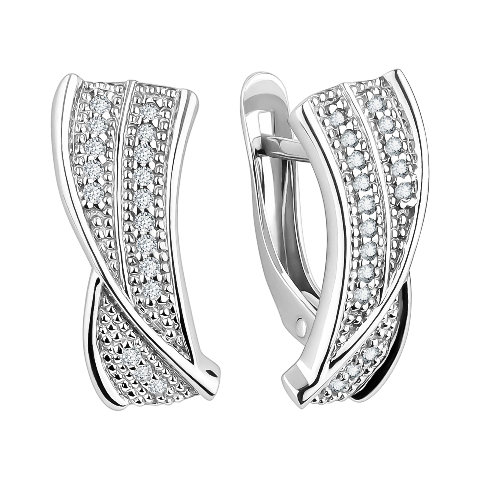 Серьги из серебра с фианитами