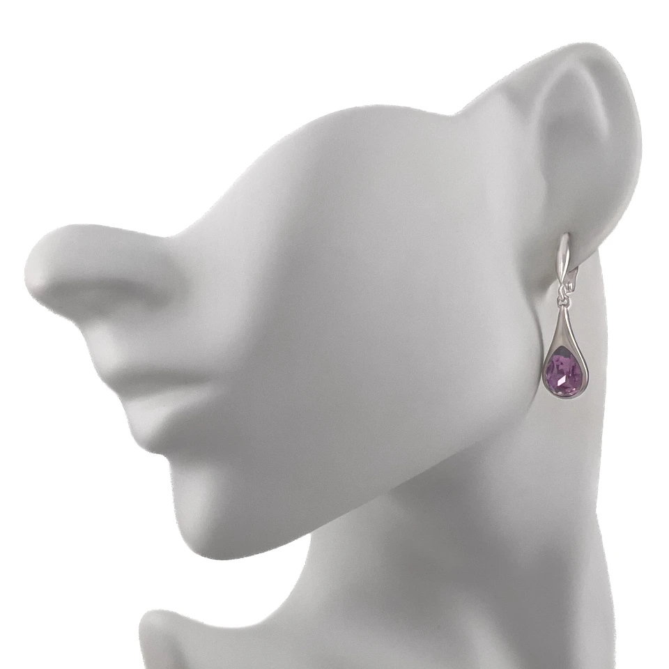 Серьги из серебра с цирконом