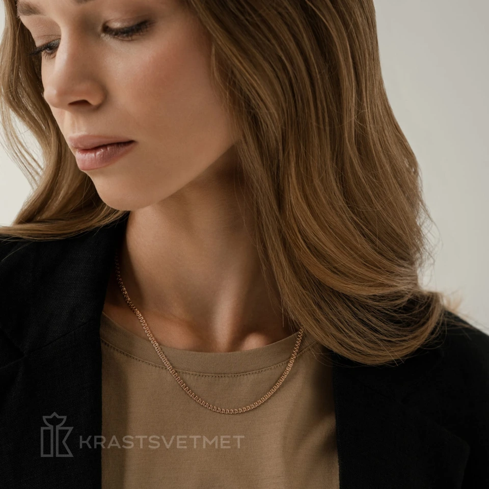 Цепь из красного золота 585, плетение «Love»