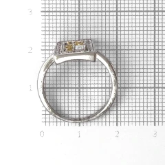 Кольцо из серебра с цирконом и позолотой