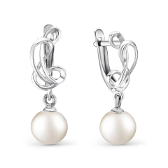 Серьги из серебра с жемчугом