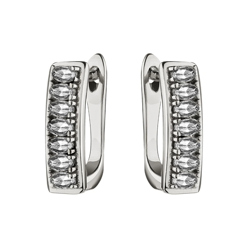 Серьги из серебра с фианитами