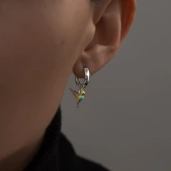 Серьги конго из серебра с эмалью