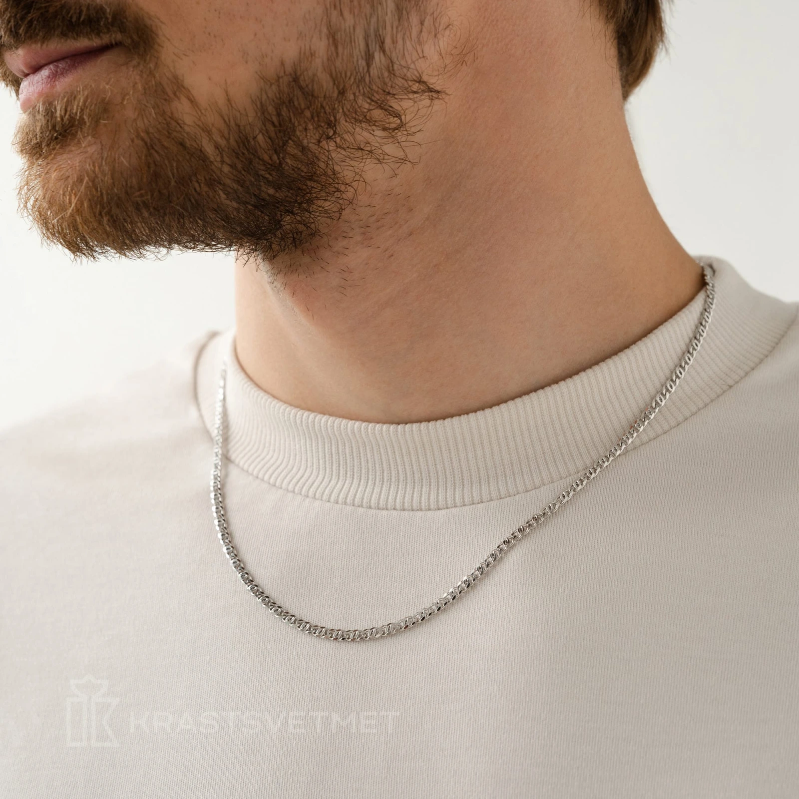 Цепь из серебра 925, плетение «Птичий глаз»