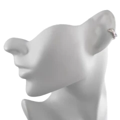 Серьга кафф из серебра с цирконом