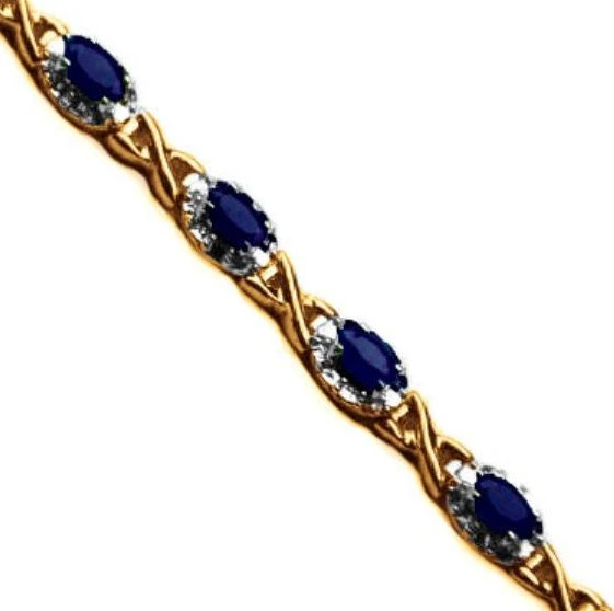 Браслет из красного золота с сапфирами