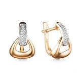 Серьги из красного золота с фианитами
