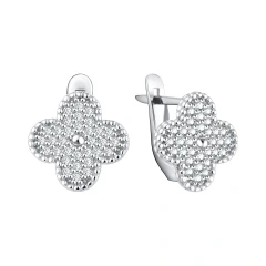 Серьги из серебра с фианитами