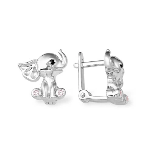 Серьги из серебра с фианитами