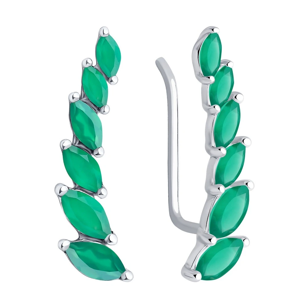 Серьги из серебра с агатами